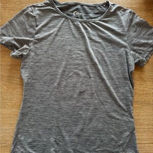 Active USA Gray Striped Short Sleeve Tee